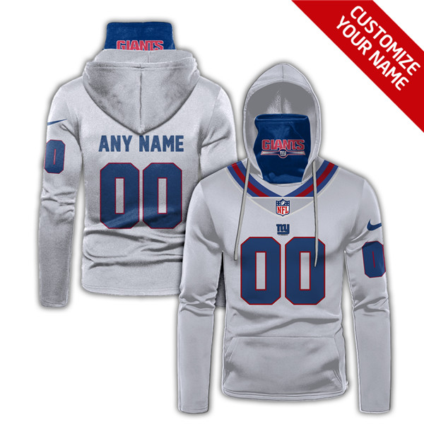 Men's New York Giants White 2020 Customize Hoodie Mask